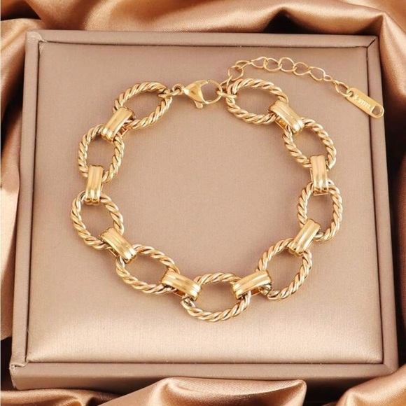 Jewelry - Gold Plated Stainless Steel Chain Bracelet